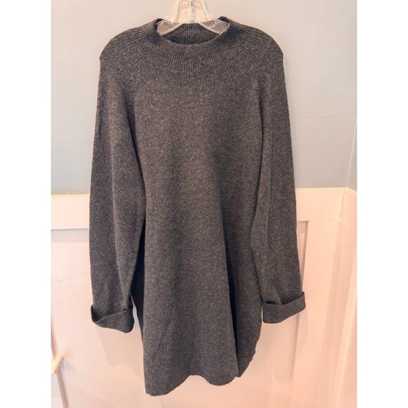 NWT Sadie & Sage Carson High Neck Sweater Dress in Charcoal Gray Womens Size L - Picture 2 of 9